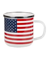 Golden Rabbit Stars Stripes Enamelware Adult Mugs, Set of 4