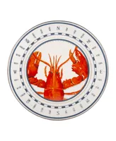 Golden Rabbit Lobster Enamelware Chargers, Set of 2