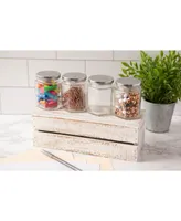 Design Imports Set of 12 Hexagon Jars with Lids