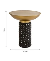 Tov Furniture Blaze Glass and Brass Side Table