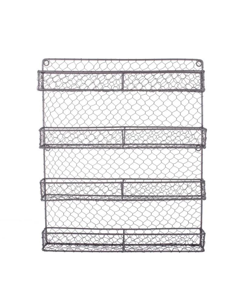 Design Imports Vintage-like 4 Tier Chicken Wire Spice Rack