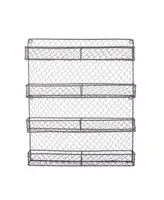 Design Imports Vintage-like 4 Tier Chicken Wire Spice Rack