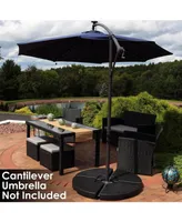 Sunnydaze Decor 4-Piece Cantilever Offset Umbrella Base Plates Set - Fill with Water or Sand - Fits Outdoor Cross Style Bases - Black