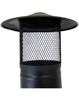 Sunnydaze Decor 66-Inch Black Heavy-Duty Steel Wood-Burning Chiminea with Rain Cap - High-Temperature Paint Finish