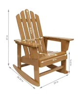 Natural Fir Wood Outdoor Adirondack Rocking Chair with Cedar Finish