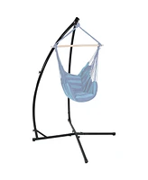 Steel Hammock Chair X-Stand - 250-Pound Capacity - For Indoor or Outdoor Use - Black Powder-Coated Finish