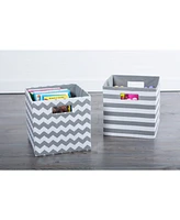 Design Imports Chevron Stripe Polyester Storage Bin