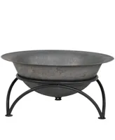 Sunnydaze Decor 23.5-Inch Fire Wood-Burning Cast Iron Fire Pit Bowl and Stand - Dark Gray