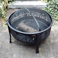 30-Inch Outdoor Fire Pit - Round Wood-Burning Backyard and Patio Fire Pit for Outside