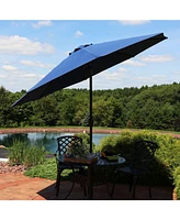 9-Foot Patio Umbrella with Fade Resistant Canopy - Auto Tilt and Crank - Rust-Resistant Aluminum Pole - Navy Blue