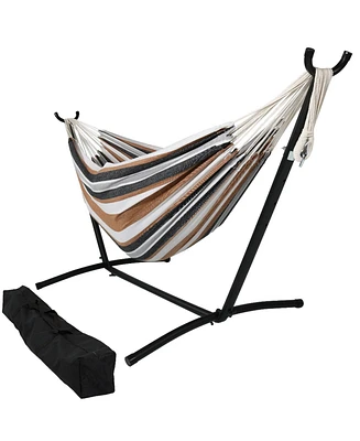 Large Double Brazilian Hammock with Stand and Carrying Case - 400 lb Weight Capacity