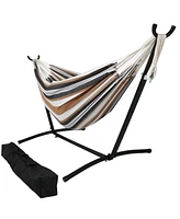 Large Double Brazilian Hammock with Stand and Carrying Case - 400 lb Weight Capacity