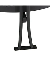 Sunnydaze Decor 40-Inch Round Steel Fire Pit Table with Durable Spark Screen and Poker - Portable Design - Black