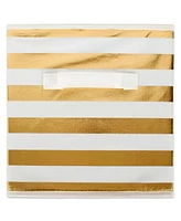 Design Imports Non-woven Polyester Cube Stripe Square Set of 4