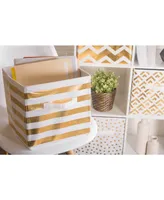 Design Imports Non-woven Polyester Cube Stripe Square Set of 4