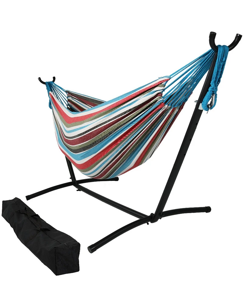 Double Brazilian Hammock with Stand and Carrying Case