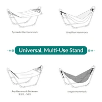 Universal Double Hammock Stand Only - 550-Pound Capacity Heavy-Duty for Outside Fits 9 to 14 Foot Hammocks Green