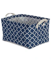 Design Imports Polyethylene Coated Cotton Polyester Laundry Bin Lattice Rectangle Extra Large Set of 2