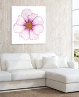 Empire Art Direct Magenta Cosmo on White Frameless Free Floating Tempered Glass Panel Graphic Wall Art, 40" x 40" x 0.2"