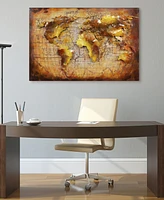 Empire Art Direct Globe Mixed Media Iron Hand Painted Dimensional Wall Art, 32" x 48" x 2"