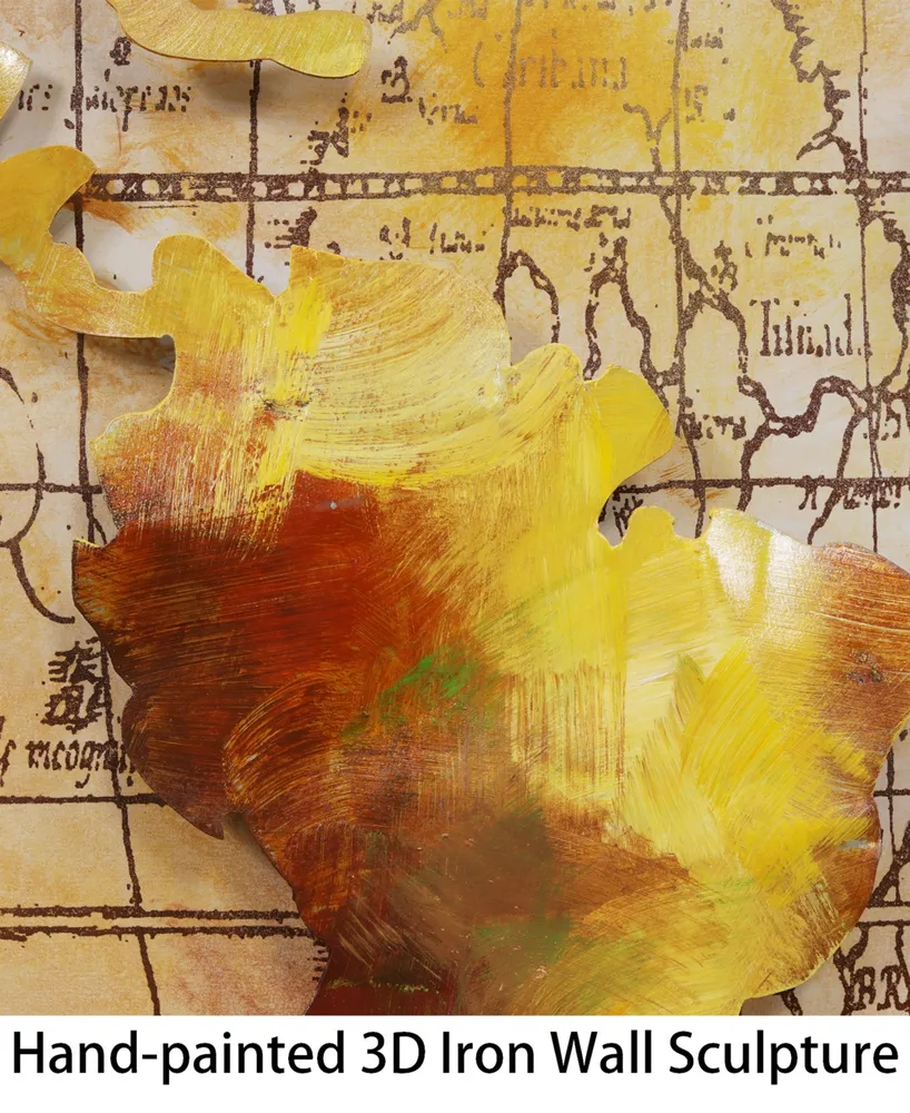 Empire Art Direct Globe Mixed Media Iron Hand Painted Dimensional Wall Art, 32" x 48" x 2"