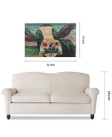 Empire Art Direct Curious Cow 1 and 2 Arte de Legno Digital Print on Solid Wood Wall Art, 24" x 36" x 1.5"