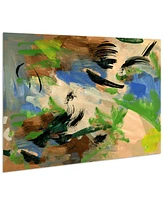 Empire Art Direct Linen Blues I Frameless Free Floating Tempered Art Glass Abstract Wall Art by Ead Art Coop