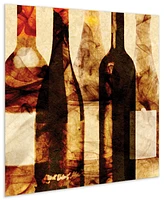 Empire Art Direct Smokey Wine 3Frameless Free Floating Tempered Art Glass Wine Bottle Wall Art by Ead Art Coop, 38" x 38" x 0.2"