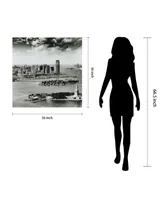 Empire Art Direct New York Skyline A B Frameless Free Floating Tempered Glass Panel Graphic Wall Art, 36" x 36" x 0.2"