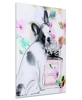 Empire Art Direct Little Frenchie Frameless Free Floating Tempered Glass Panel Dog Graphic Wall Art, 20" x 20" x 0.2"