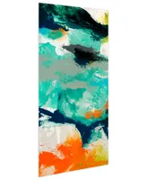 Empire Art Direct Tidal Abstract 1 and 2 Frameless Free Floating Tempered Glass Panel Graphic Wall Art, 48" x 24" x 0.2"