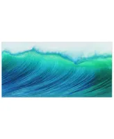 Empire Art Direct Blue Wave Frameless Free Floating Tempered Art Glass Wall Art by Ead Art Coop, 36" x 72" x 0.2"