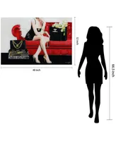 Empire Art Direct The Lady The Gentleman Frameless Free Floating Tempered Glass Panel Graphic Wall Art, 32" x 48" x 0.2"