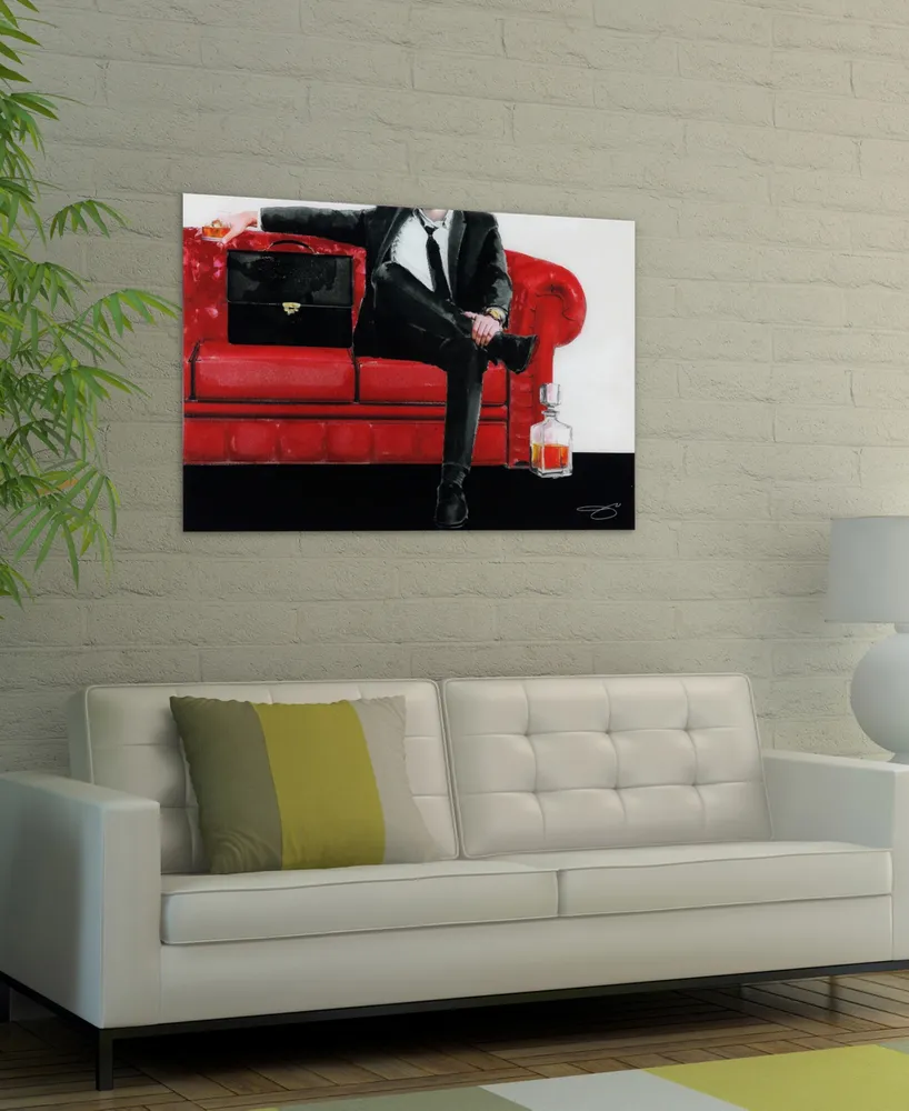 Empire Art Direct The Gentleman Frameless Free Floating Tempered Glass Panel Graphic Wall Art, 32" x 48" x 0.2"