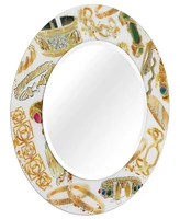 Empire Art Direct Gold Charm Round Beveled Wall Mirror on Free Floating Reverse Printed Tempered Art Glass, 36" x 36" x 0.4"