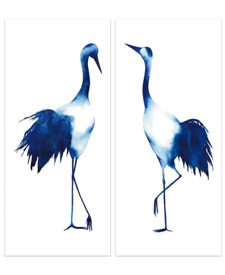 Empire Art Direct Ink Drop Crane 1 2 Frameless Free Floating Tempered Glass Panel Graphic Wall Art, 48" x 24" x 0.2"