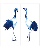 Empire Art Direct Ink Drop Crane 1 2 Frameless Free Floating Tempered Glass Panel Graphic Wall Art, 48" x 24" x 0.2"