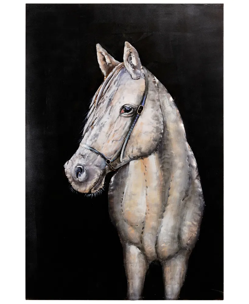 Large White Horse Painting Extra Large Horse Canvas Wall Art Large