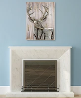 Empire Art Direct Deer 1Handed Painted Iron Wall sculpture on Wooden Wall Art, 40" x 30" x 3"