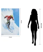 Empire Art Direct Skiing Mixed Media Iron Hand Painted Dimensional Wall Art, 48" x 32" x 2.6"