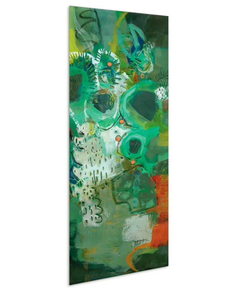 Empire Art Direct Lolly I I Frameless Free Floating Tempered Art Glass Abstract Wall Art, 63" x 24" x 0.2"