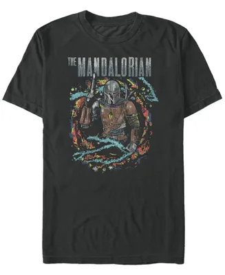 Fifth Sun Star Wars The Mandalorian Retro Surroundings Short Sleeve Men's T-shirt