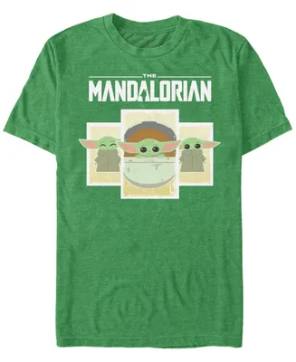 Fifth Sun Star Wars The Mandalorian Child Cartoon Panels Short Sleeve Men's T-shirt