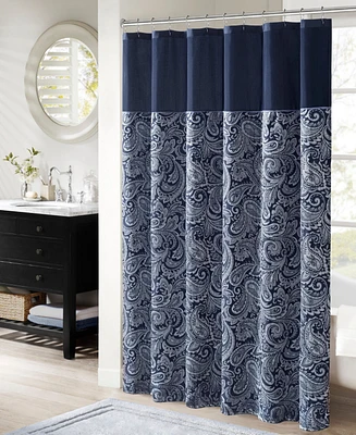 Madison Park Aubrey Jacquard Beaded Shower Curtain, 72" x