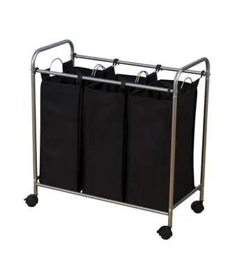 Household Essentials Rolling Triple Laundry Sorter