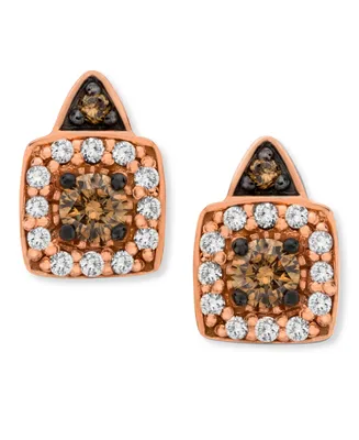 Chocolate by Petite Le Vian and White Diamond Stud Earrings (1/3 ct. t.w.) 14k Rose, Yellow or Gold