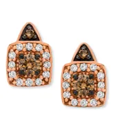 Chocolate by Petite Le Vian Chocolate and White Diamond Stud Earrings (1/3 ct. t.w.) in 14k Rose, Yellow or White Gold