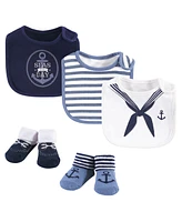 Little Treasure Baby Boys Baby Bib and Sock Set