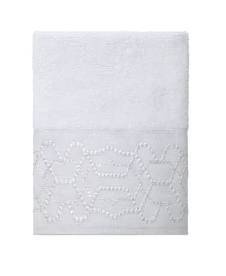 Avanti Serafina Geometric Embroidered Cotton Washcloth, 13" x 13"