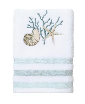 Avanti Coastal Terrazzo Embroidered Cotton Hand Towel, 16" x 30"